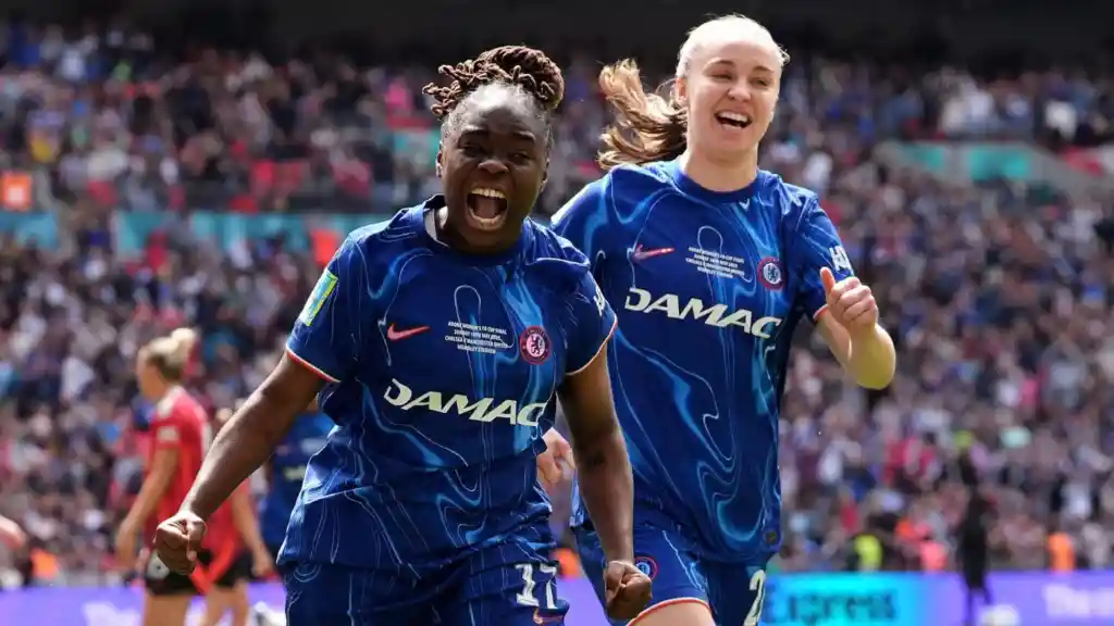Treble's home. Chelsea beat Manchester United 3-0 at a sold-out Wembley