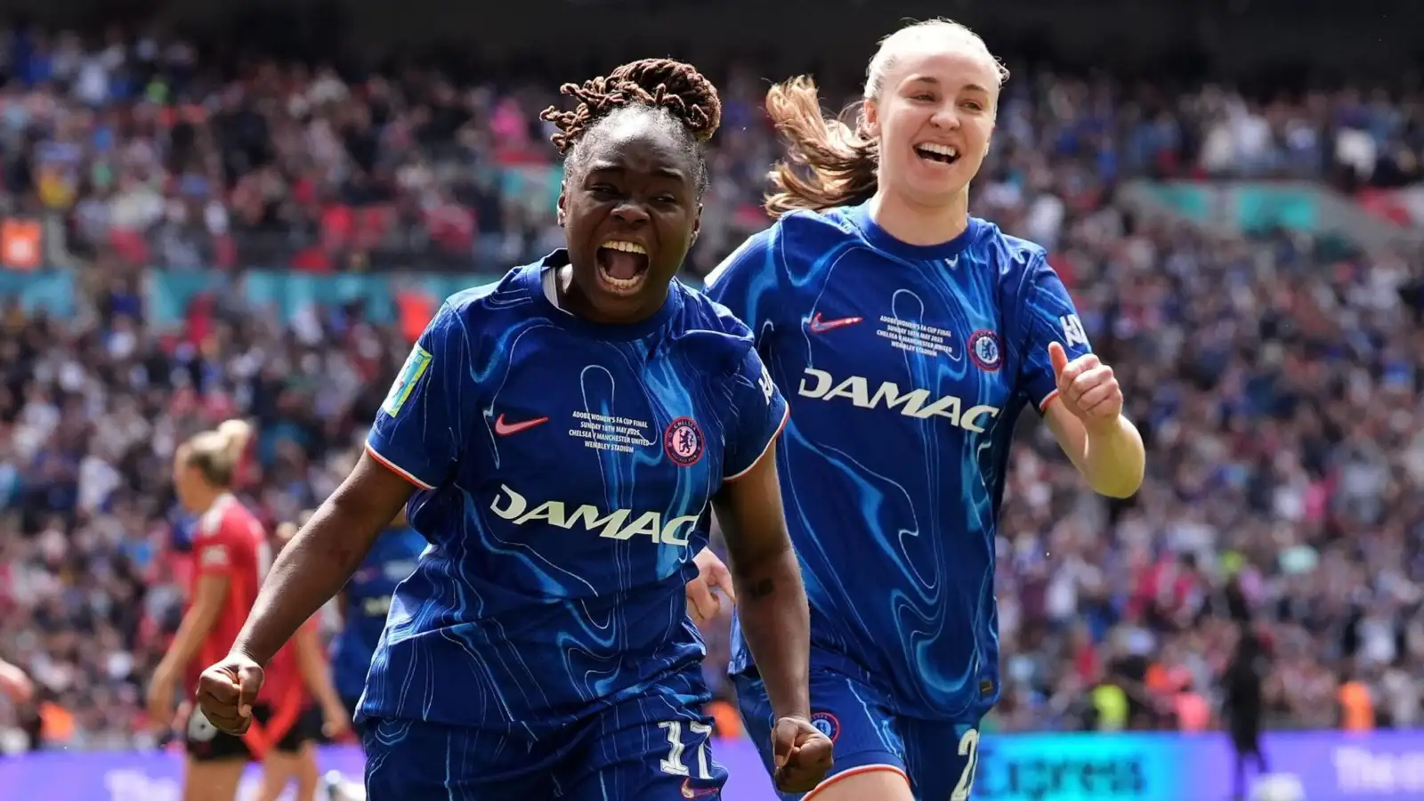 Treble's home. Chelsea beat Manchester United 3-0 at a sold-out Wembley