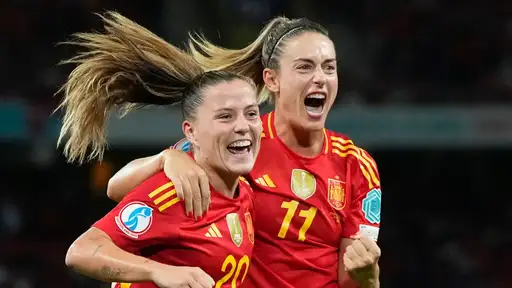 Spanish celebration! Playing in the Euro final for the first time ever