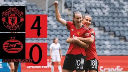 Champions League starts here for Red devils. With hattrick by Elisabeth Terland