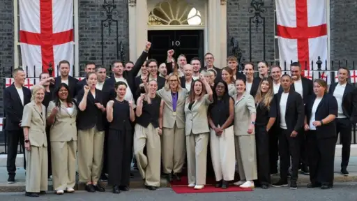 They are home again! Watch hom England welcomed the European champions